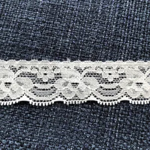Stretch Lace #121 - 1" Natural White Dye to Match Lace