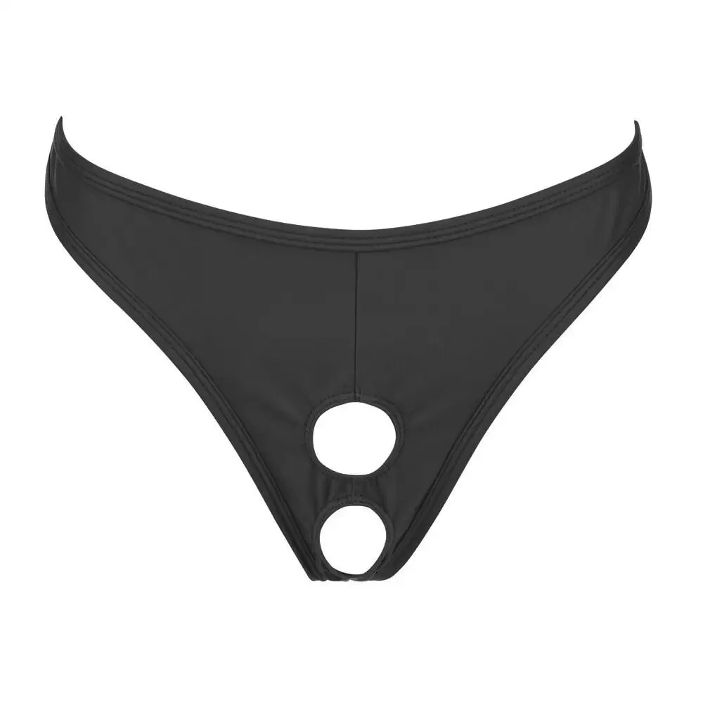Svenjoyment Stretchy Sexy Black Crotchless G-string for Him