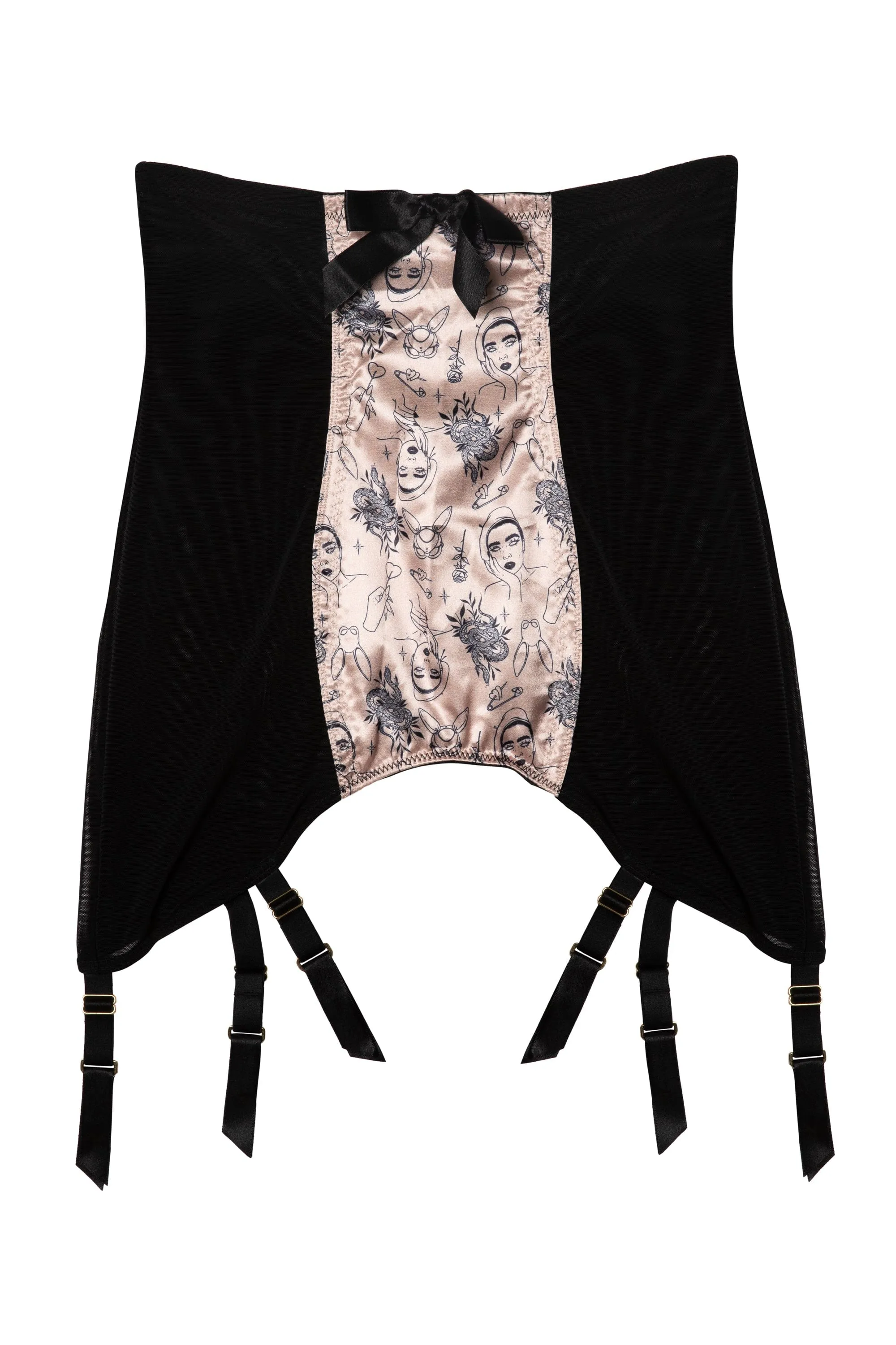 Tattoo Print Black Girdle