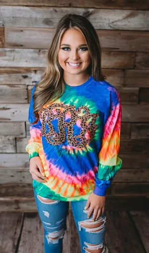 Tie Dye Monogrammed Tee