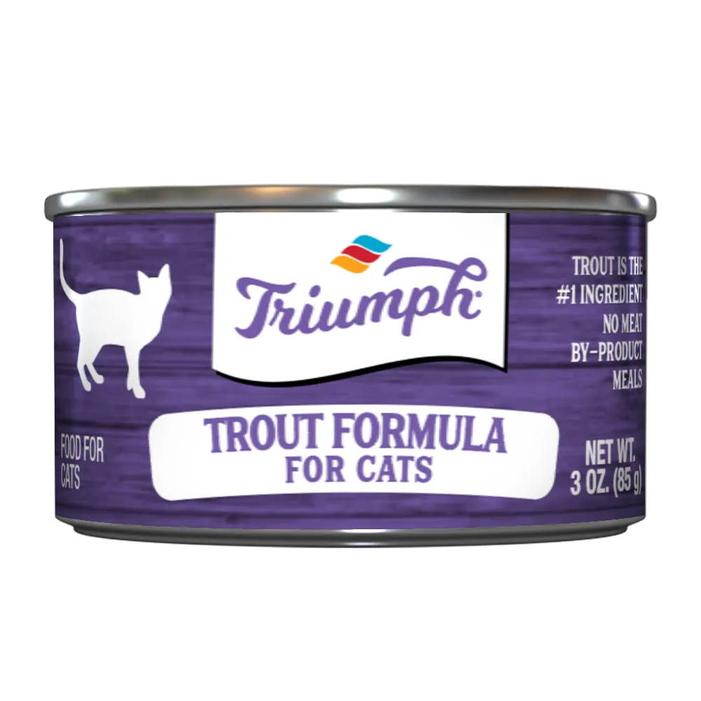 Triumph Trout Formula Wet Cat Food | 13.2 oz - 12 pk | 5.5 oz - 24 pk