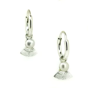 Tropical Night Pearl Sleeper Earrings Silver