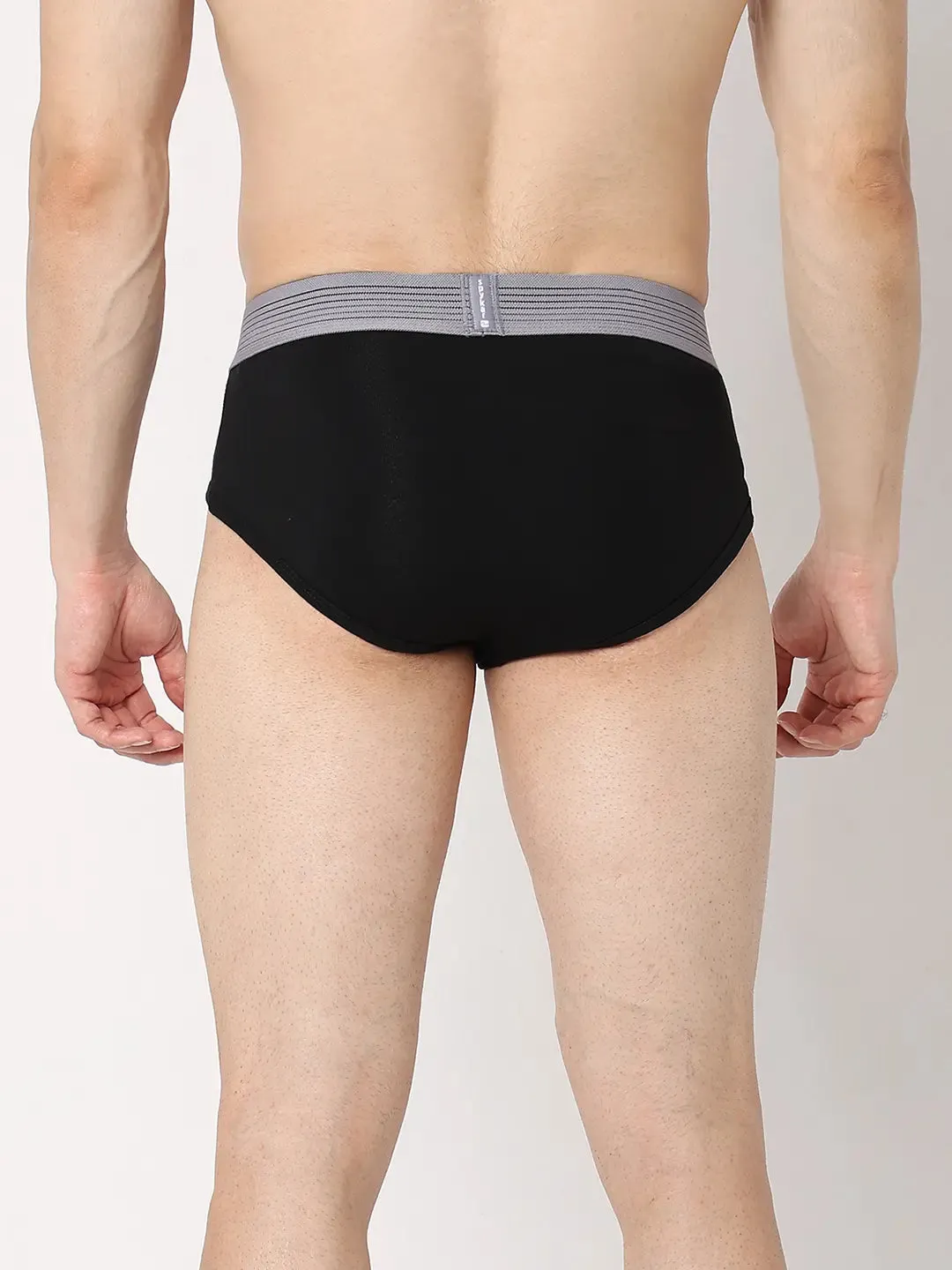 Underjeans By Spykar Men Premium Navy & Black Cotton Blend Regular Fit Brief - Pack Of 2