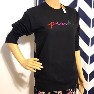 Victoria's Secret PINK Rainbow Glitter Bling Tee