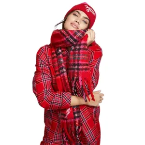 Victoria's Secret Plaid Multi Colour Scarf