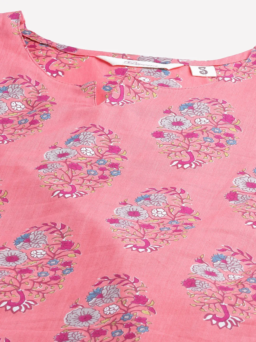Women'S Peach Cotton Printed Nightsuit