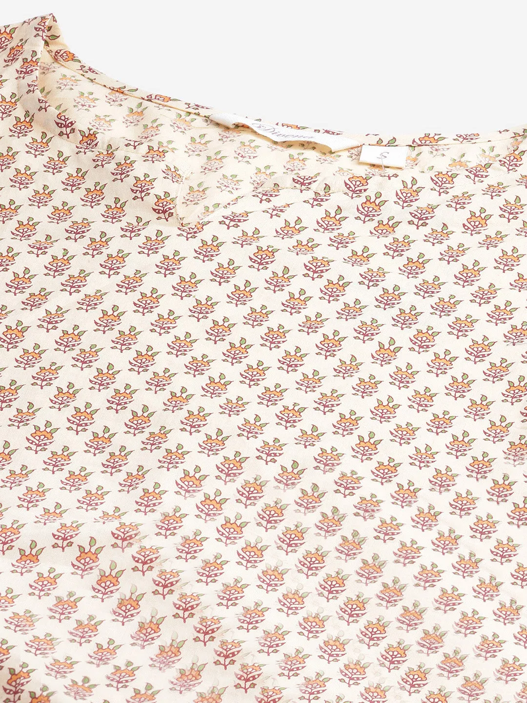 Women'S Yellow Buti Print Cotton Nightwear